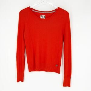 Aritzia TNA Angora Blend Sweater M Orange